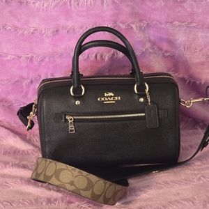 COACH ROWAN SATCHEL WITH SIGNATURE CROSSBODY STRAP